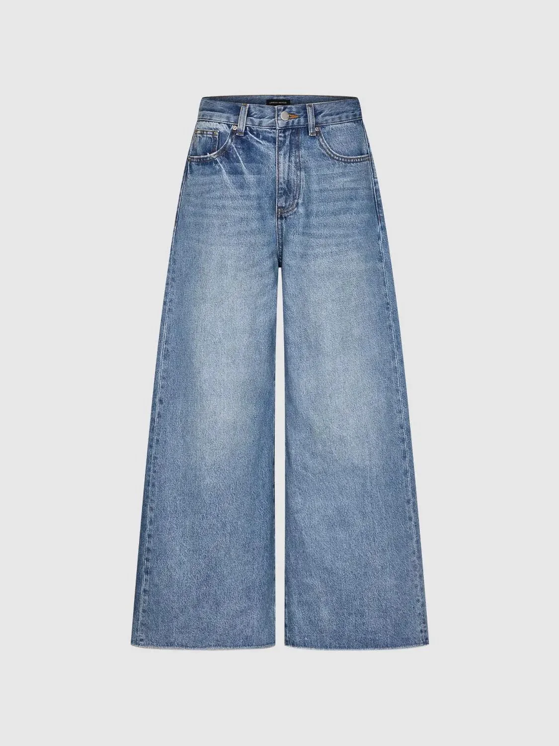 Denim Durable Comfort Fit Everyday Wear Wide Leg Jeans