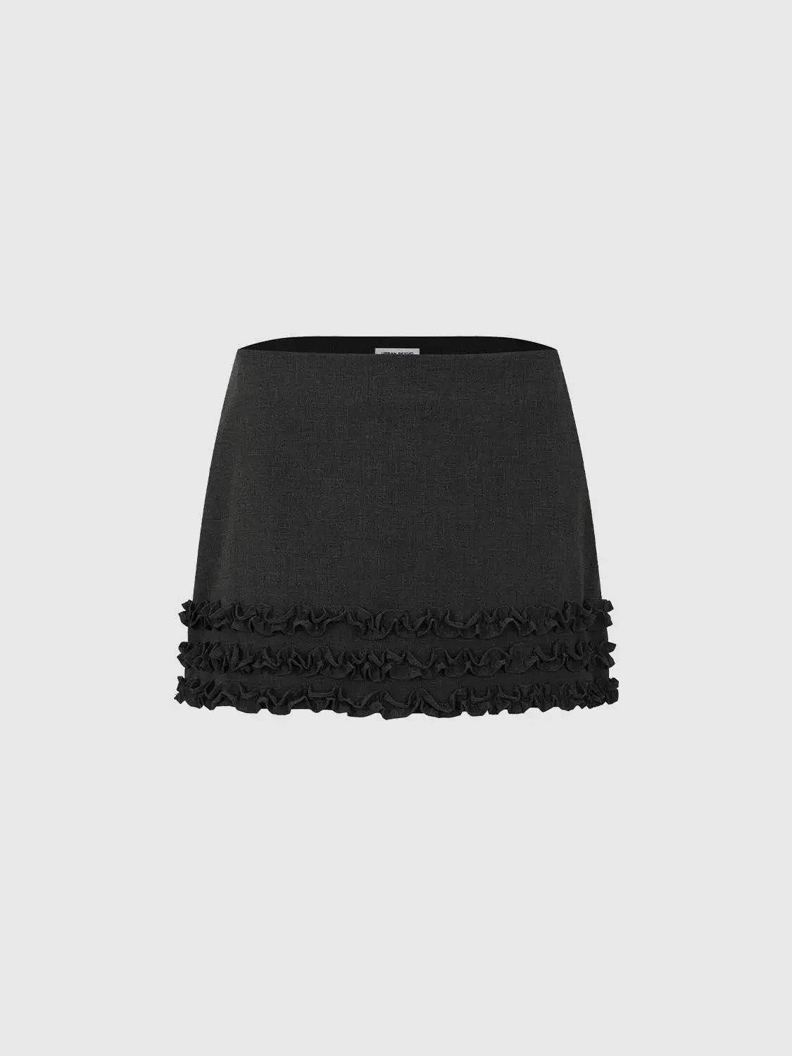 Tiered Ruffle Hem Effortless Chic Stretch Comfort Straight Mini Skirts