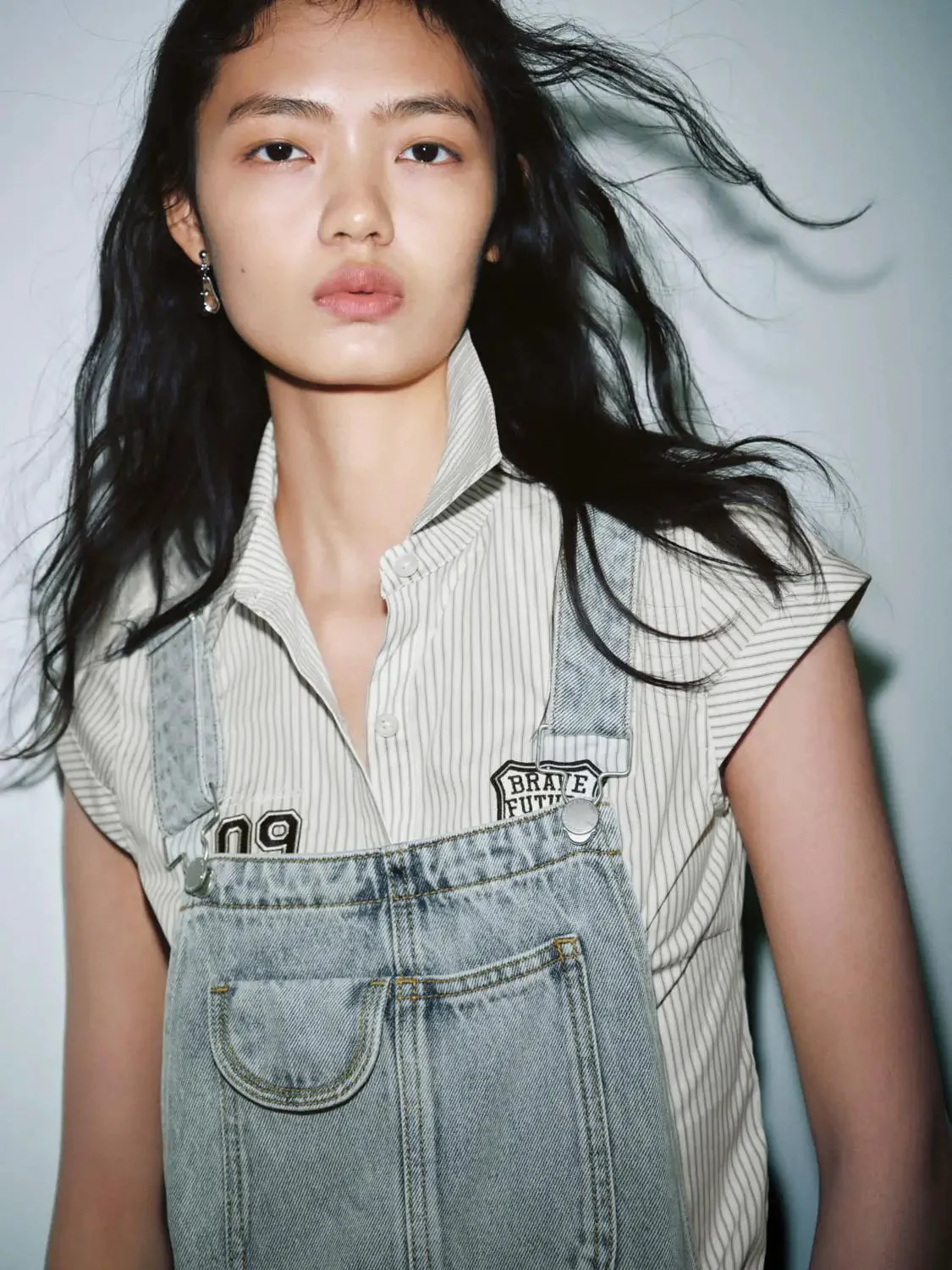 Denim Raw Detail Wide Leg Jumpsuits Denim Overalls