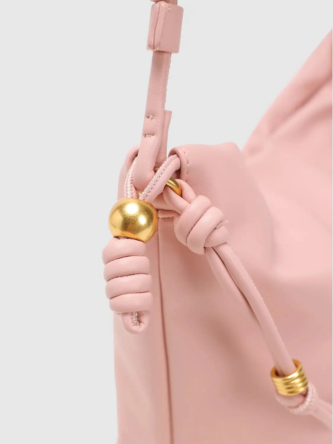 Faux Leather Adjustable Strap Gold Knots Shoulder Bags