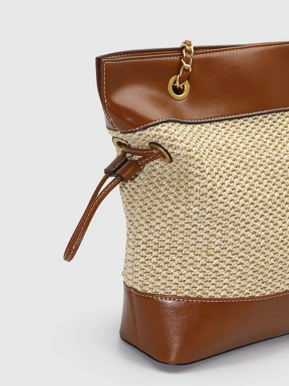 9580-faux-leather-trim-chain-straps-everyday-carryall-satchel-bags-5.webp Faux Leather Trim Chain Straps Everyday Carryall Satchel Bags