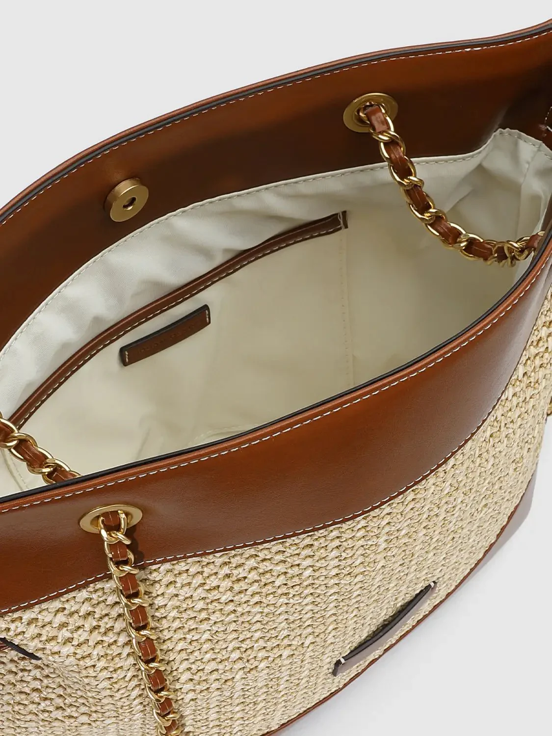9580-faux-leather-trim-chain-straps-everyday-carryall-satchel-bags-6.webp Faux Leather Trim Chain Straps Everyday Carryall Satchel Bags
