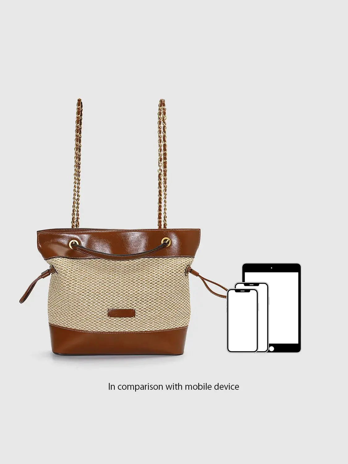 9580-faux-leather-trim-chain-straps-everyday-carryall-satchel-bags-7.webp Faux Leather Trim Chain Straps Everyday Carryall Satchel Bags