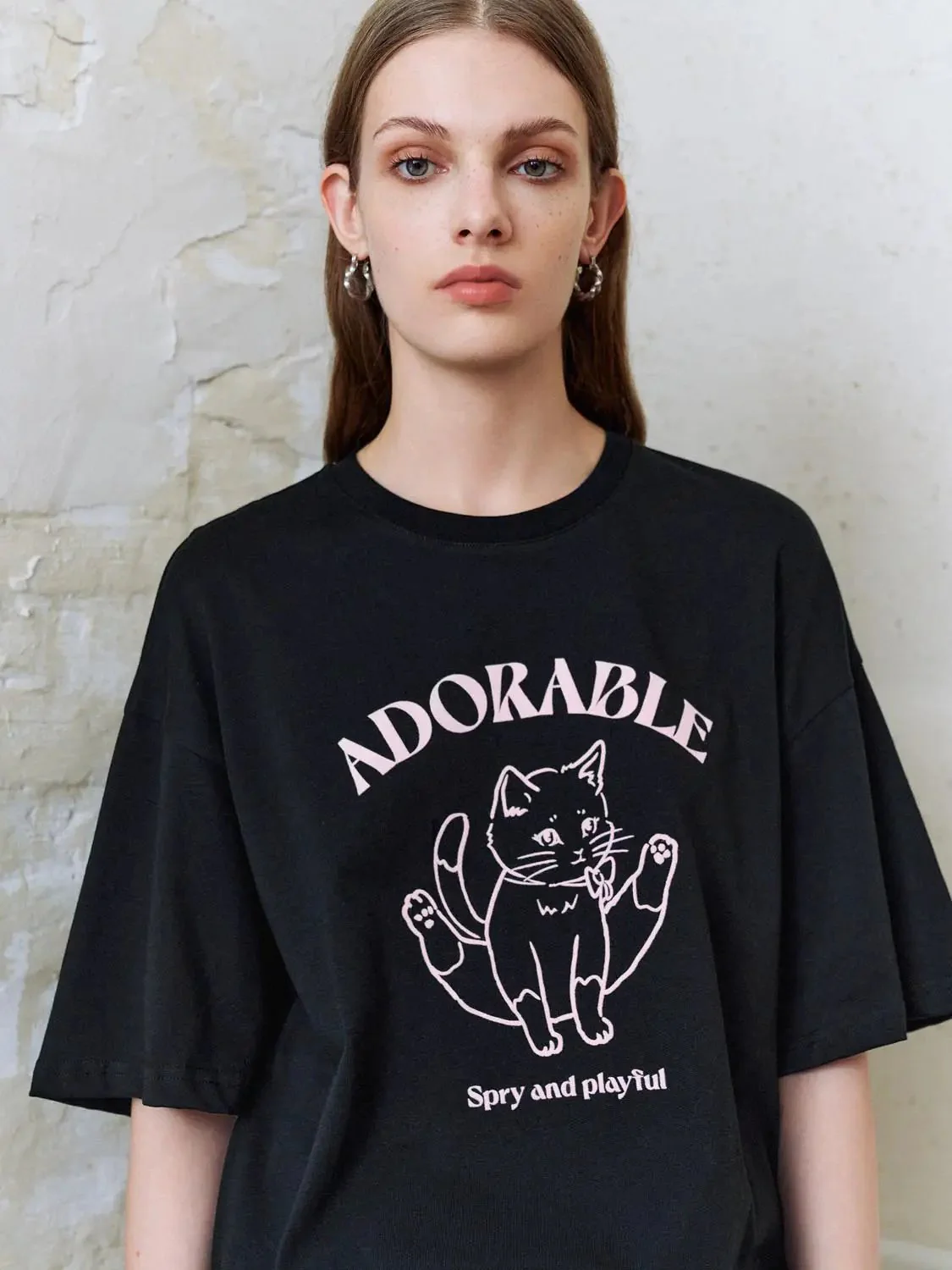 9631-cat-graphic-casual-top-soft-comfort-easy-care-t-shirts-3.webp Cat Graphic Casual Top Soft Comfort Easy Care T-Shirts