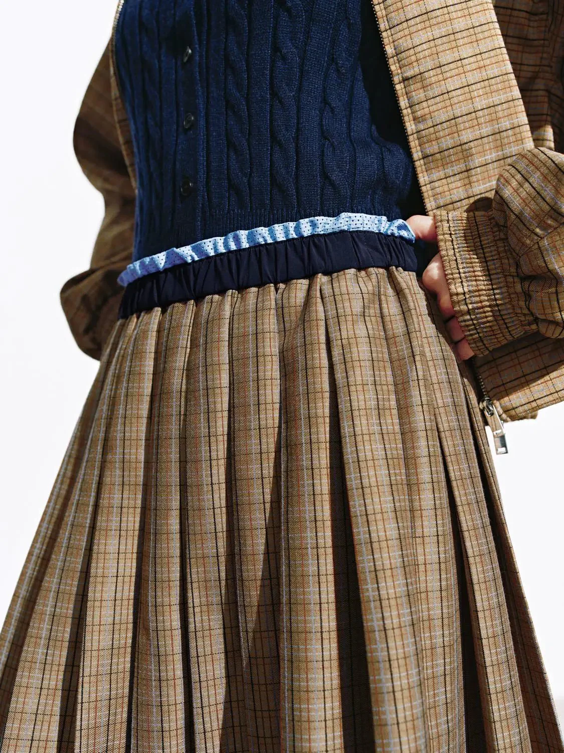 9775-layered-check-midi-with-contrast-fabric-skirt-5.webp Layered Check Midi With Contrast Fabric Skirt