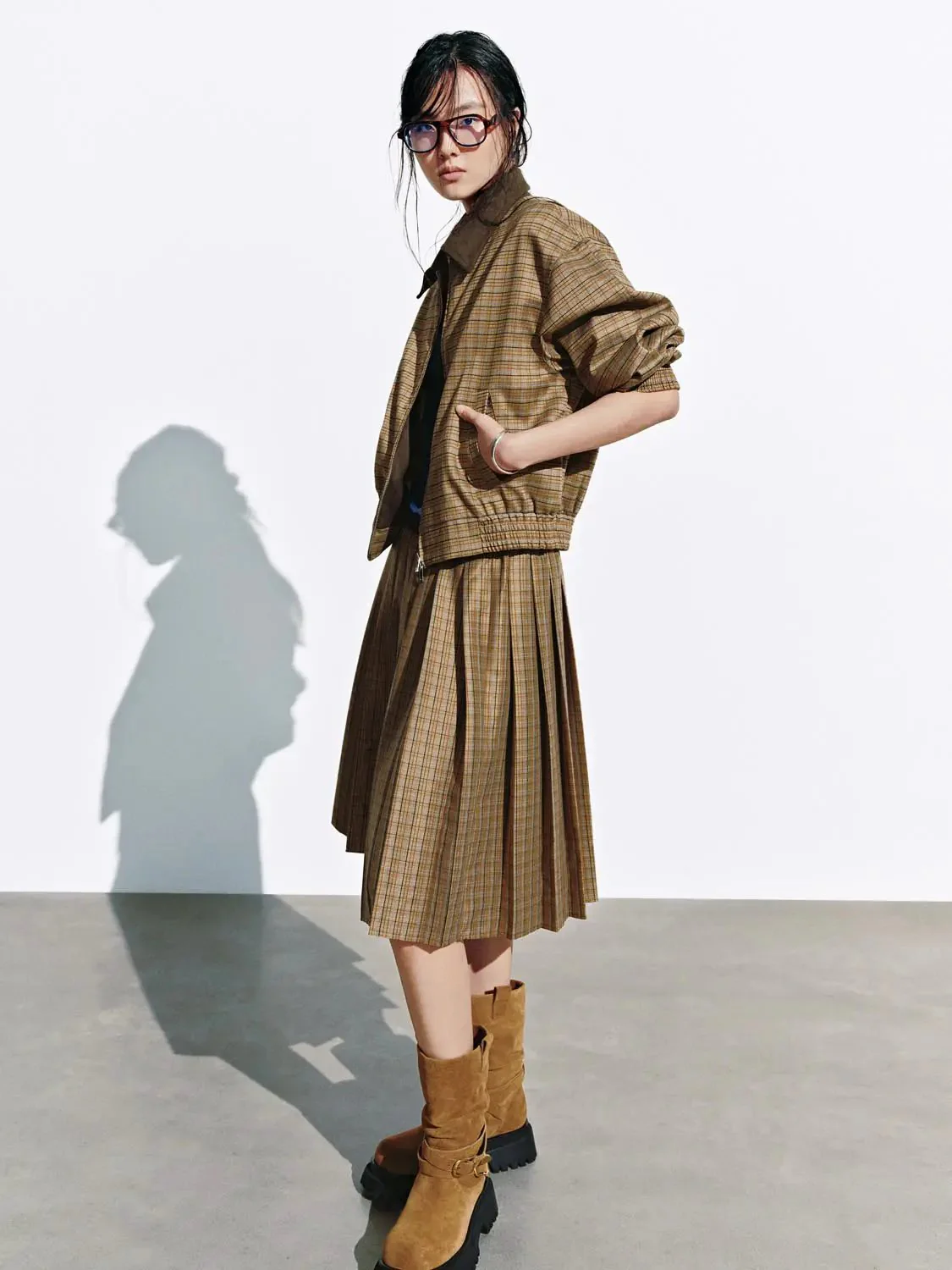 9775-layered-check-midi-with-contrast-fabric-skirt-6.webp Layered Check Midi With Contrast Fabric Skirt