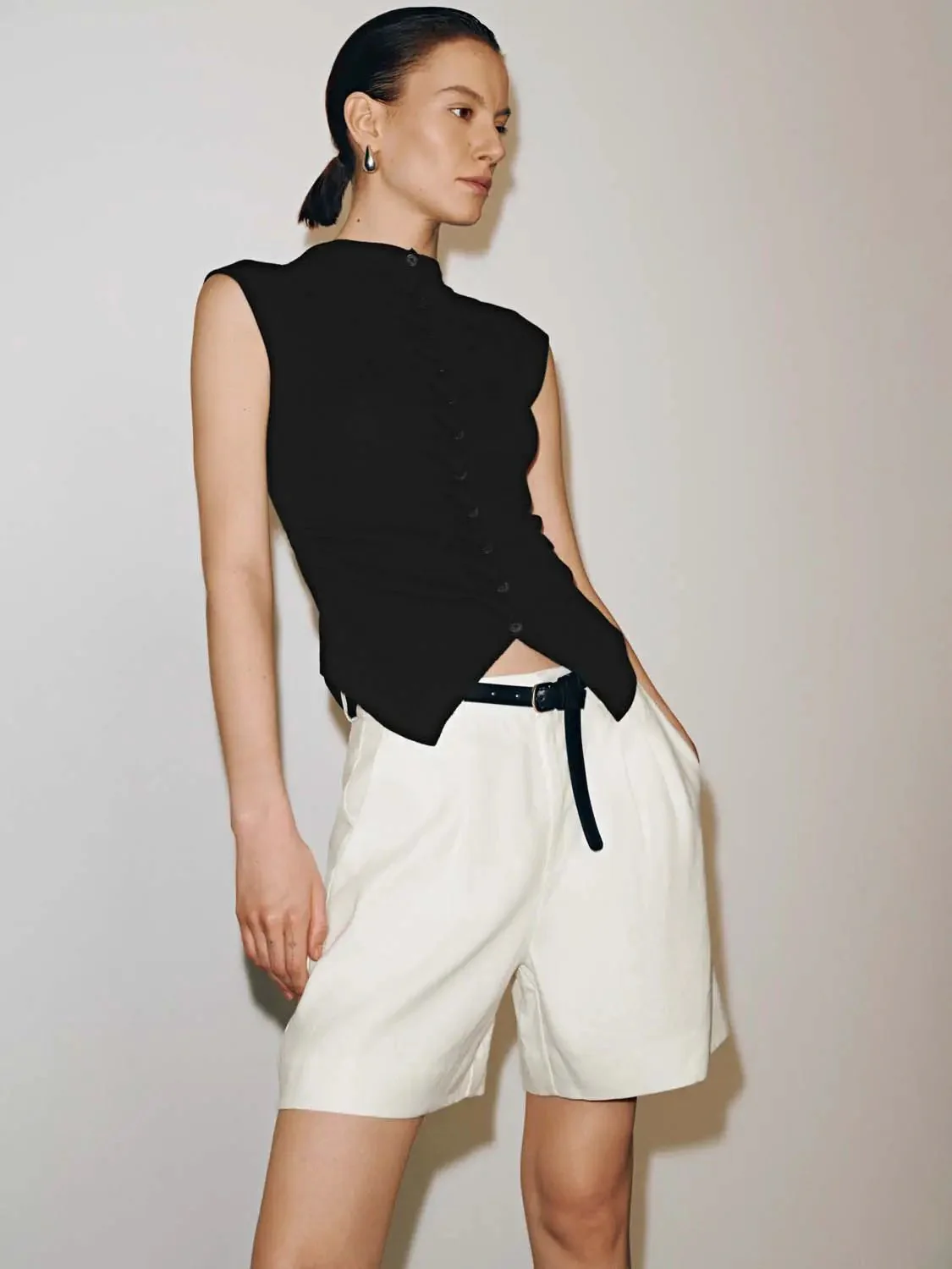 Sleeveless Skinny-Fit Knitted Cardigans