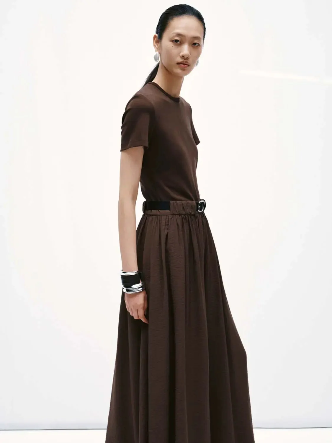 99-dark-brown-cotton-blend-belted-a-line-maxi-dresses-2.webp Dark Brown Cotton Blend Belted A-Line Maxi Dresses