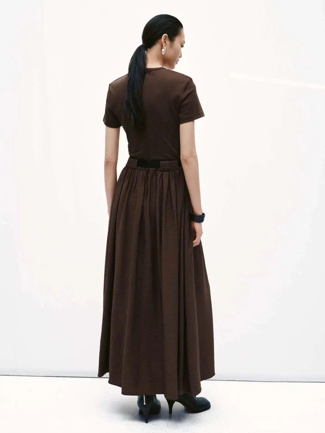 99-dark-brown-cotton-blend-belted-a-line-maxi-dresses-4.webp Dark Brown Cotton Blend Belted A-Line Maxi Dresses