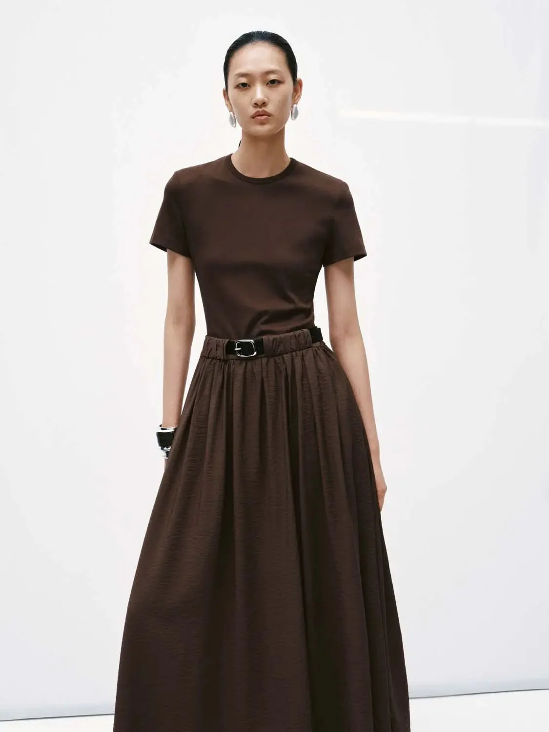 99-dark-brown-cotton-blend-belted-a-line-maxi-dresses-6.webp Dark Brown Cotton Blend Belted A-Line Maxi Dresses
