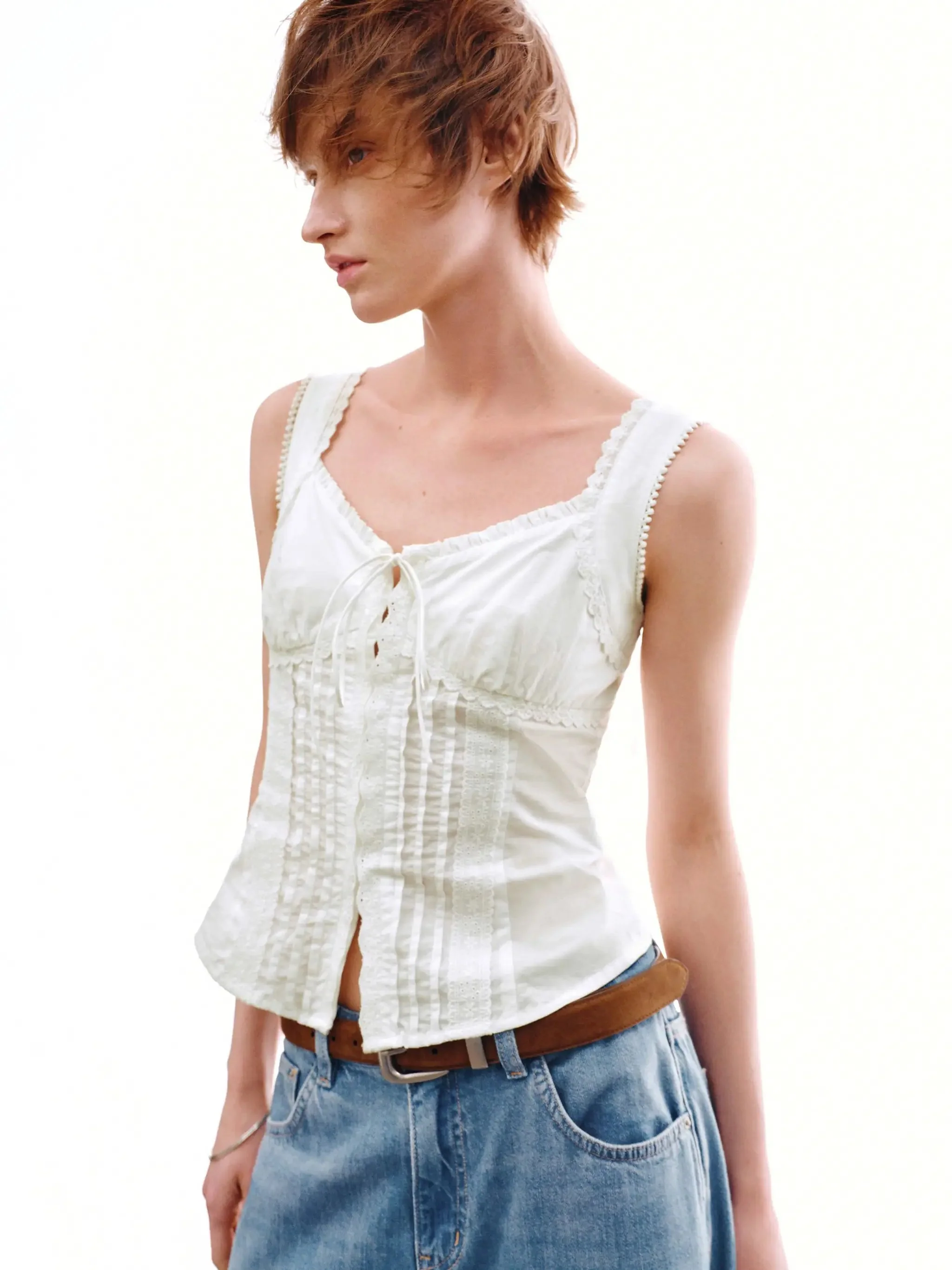 993-strappy-laced-bow-detail-skinny-fit-cami-tops-2.webp Strappy Laced Bow Detail Skinny Fit Cami Tops