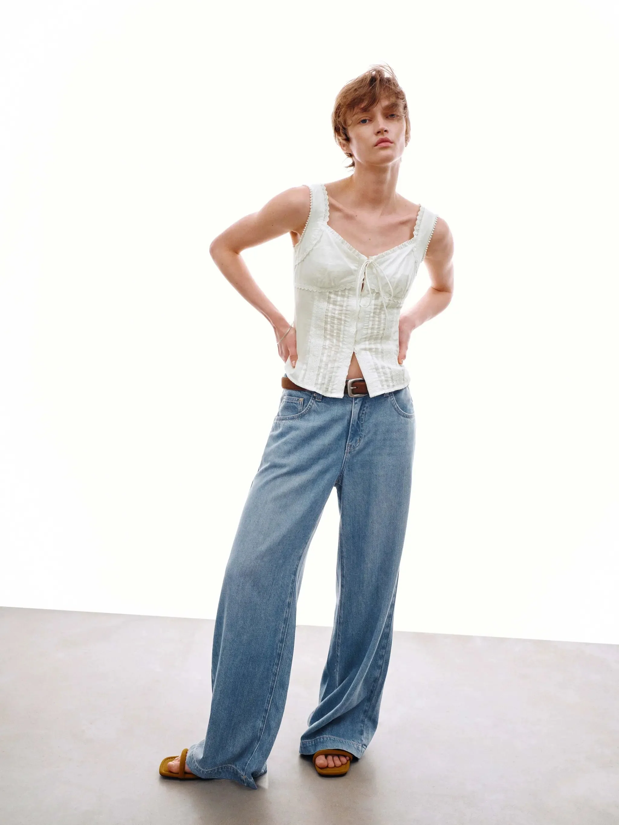 993-strappy-laced-bow-detail-skinny-fit-cami-tops-5.webp Strappy Laced Bow Detail Skinny Fit Cami Tops