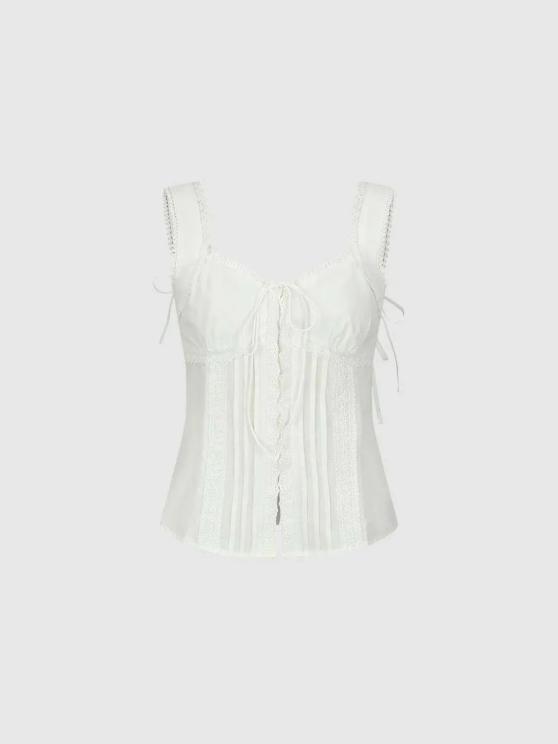 993-strappy-laced-bow-detail-skinny-fit-cami-tops-7.webp Strappy Laced Bow Detail Skinny Fit Cami Tops