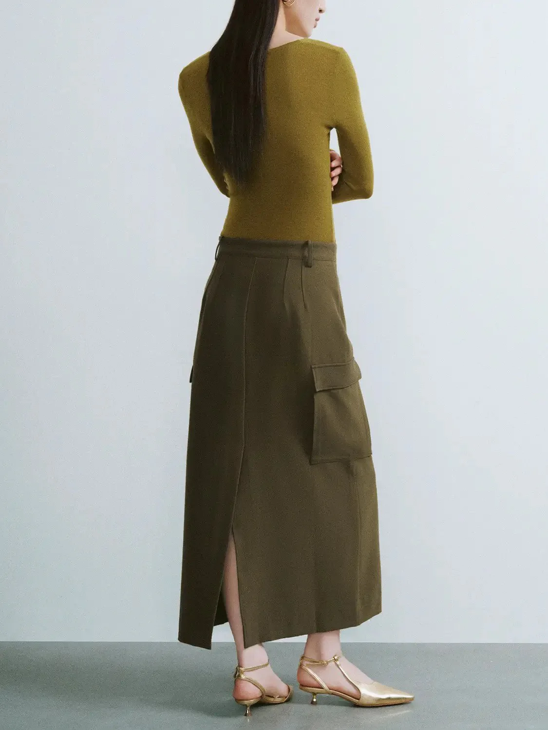 V-Neck Knitted Skinny T-Shirt